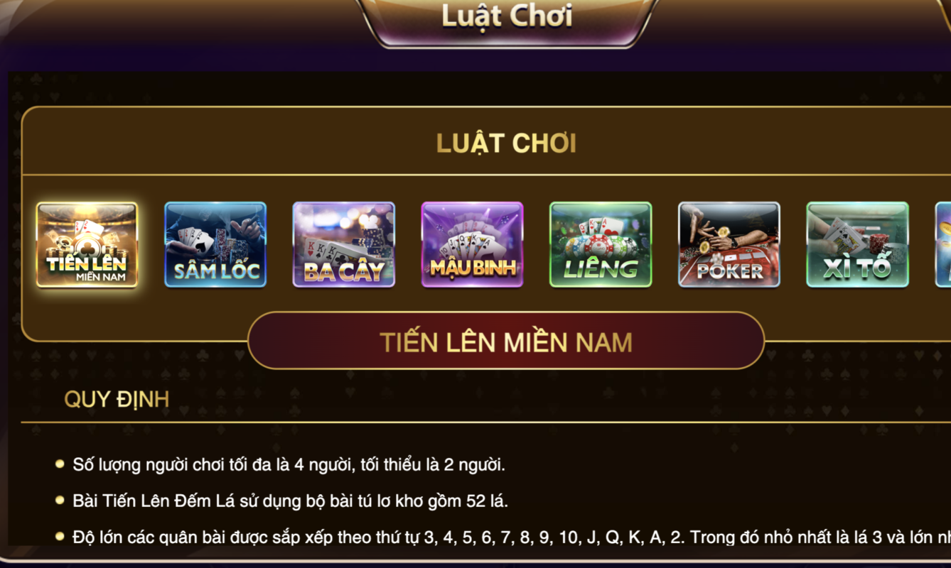 Luật sắp xếp bài tại Sâm lốc Gemwin